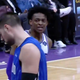 Illustration for article titled DeAaron Fox Dunks On Nikola Vucevic, Gives Him A Rude But Sensible Warning